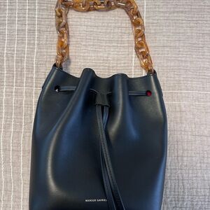 Mansur Gavriel Mini Bucket Bag with Chain Tortious Strap